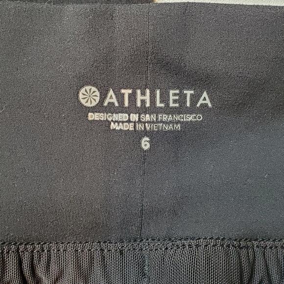 Athleta Women's Size 6 Attitude Pant Ruched Leg Crop Joggers Black 417013 - Picture 7 of 9
